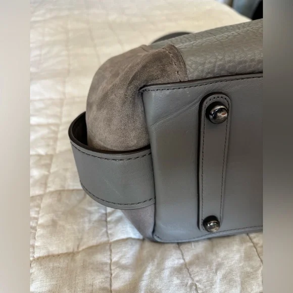 Coach Gray leather and Suede large handbag - Picture 14 of 16